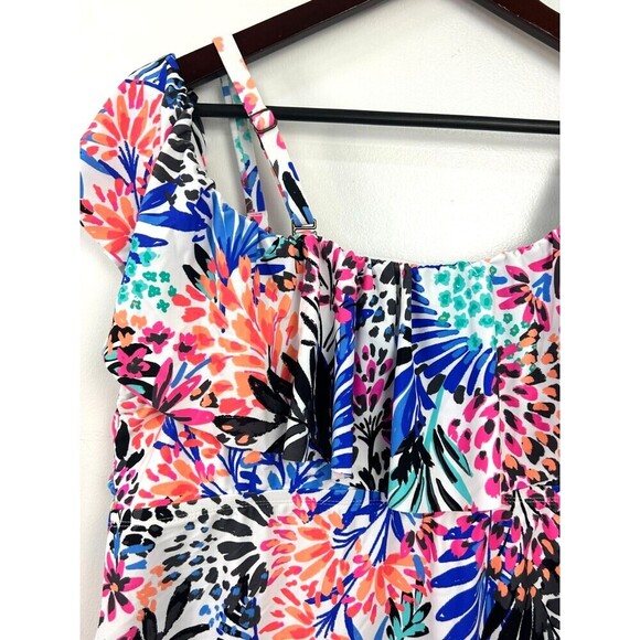 Island Escape Women Plus Size 18W La Flor Underwire Tankini Top Multicolor N2 - Picture 10 of 13